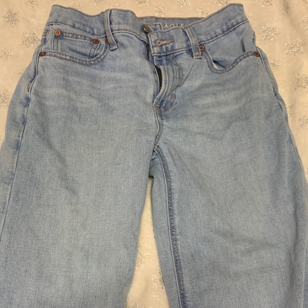 American Eagle Outfitters Light Blue Straight Leg Jeans